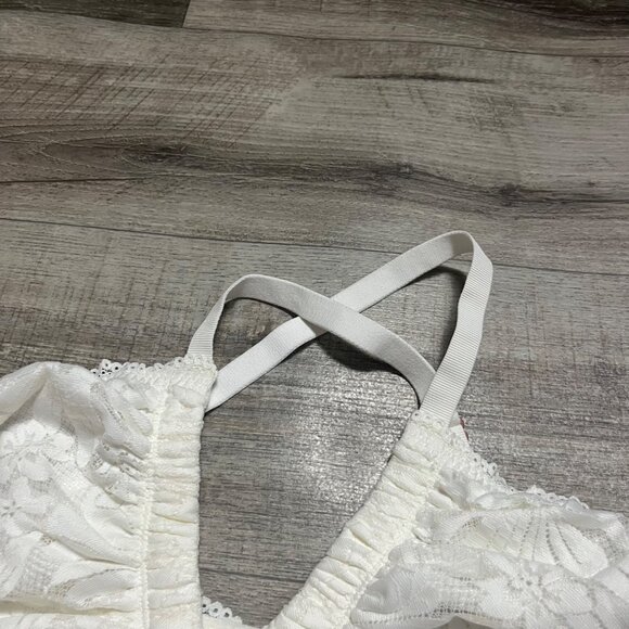 Aerie Racerback Strap Lace Knit Bralette Cream White NWT Women’s Size XL - Picture 5 of 7